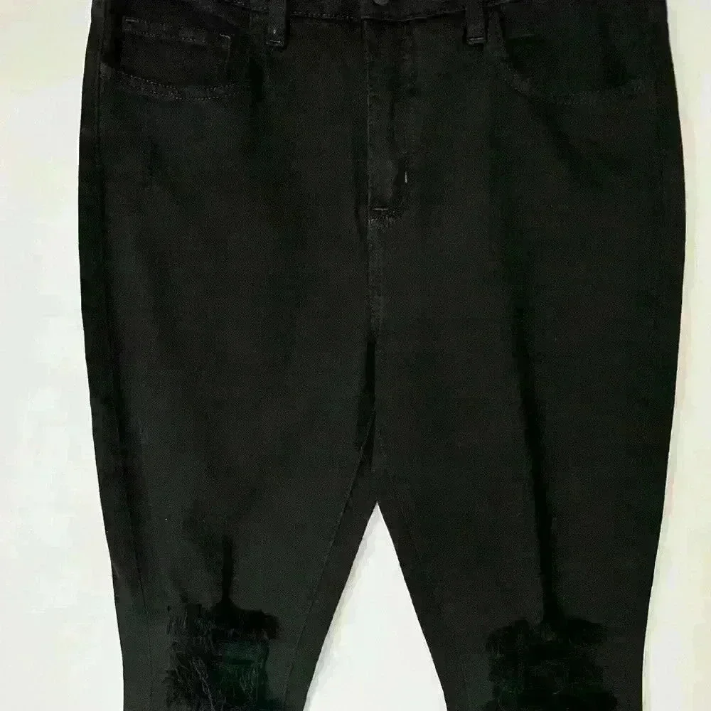 L’AGENCE Distressed High-Rise Ankle-Crop Skinny Jeans